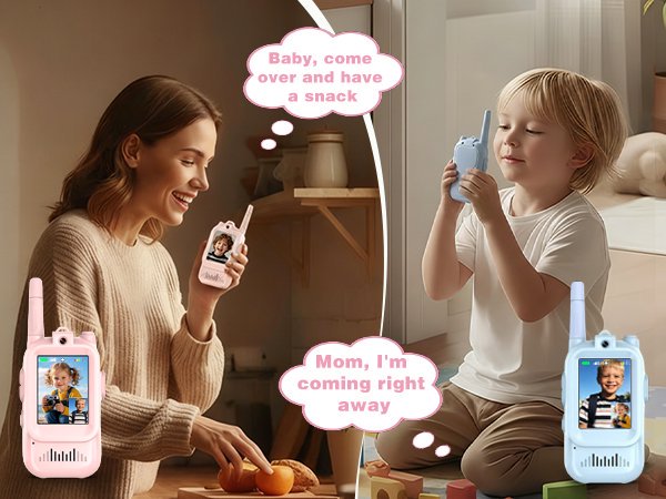 Kids Video Walkie Talkie with Camera – 2-Way Voice Communication, 2-Pack