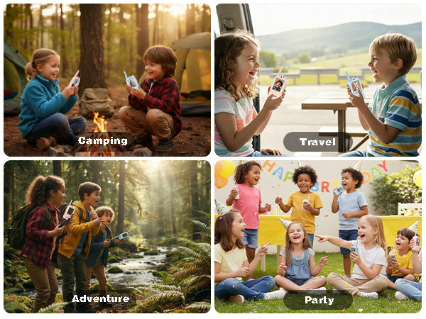 Kids Video Walkie Talkie with Camera – 2-Way Voice Communication, 2-Pack