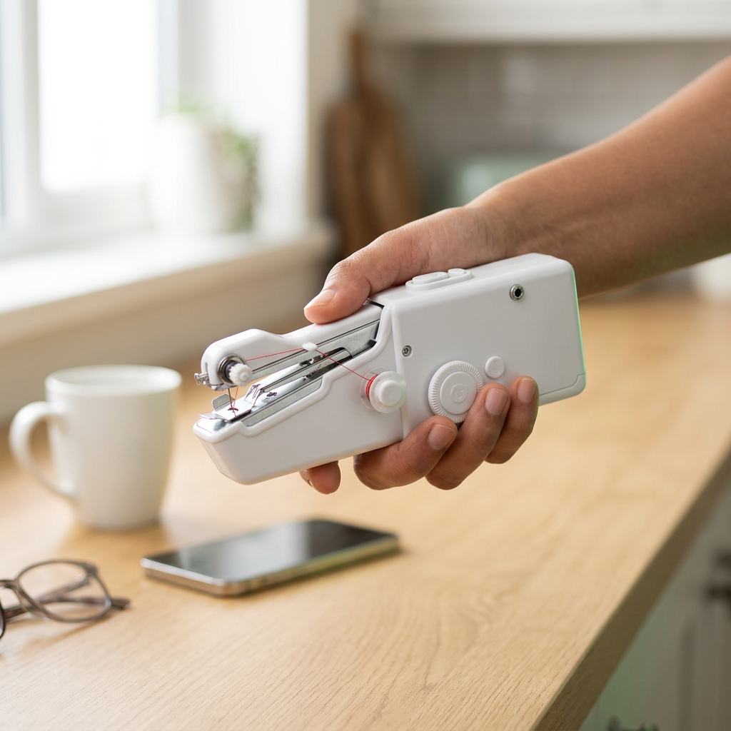 QuickStitch Mini Sewing Machine – Portable Electric Stitching Machine for Easy Repairs